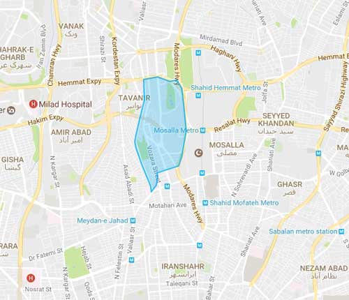نقشه آرژانتین-گاندی - تهران