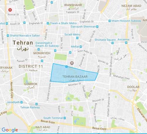 نقشه بازار - تهران