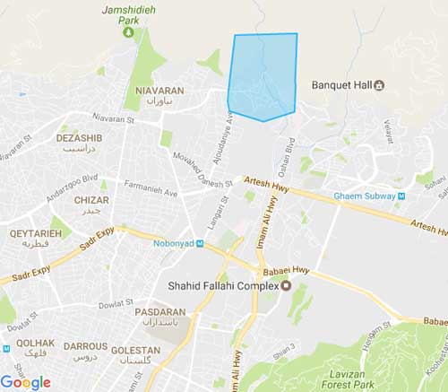 نقشه  دارآباد - تهران