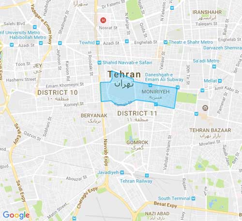 نقشه امام خمینی - تهران