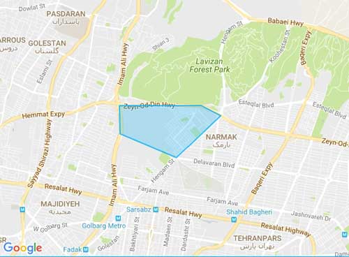 نقشه شمیران نو - تهران